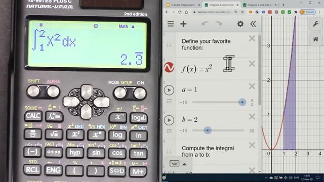 Evaluate derivatives and integral Casio FX-115ES PLUS FX -991ES PLUS 2nd Edition смотреть онлайн