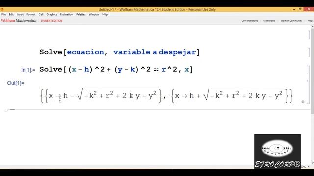 como usar el comando solve (resolver) resolver ecuaciones Wolfram Mathematica смотреть онлайн