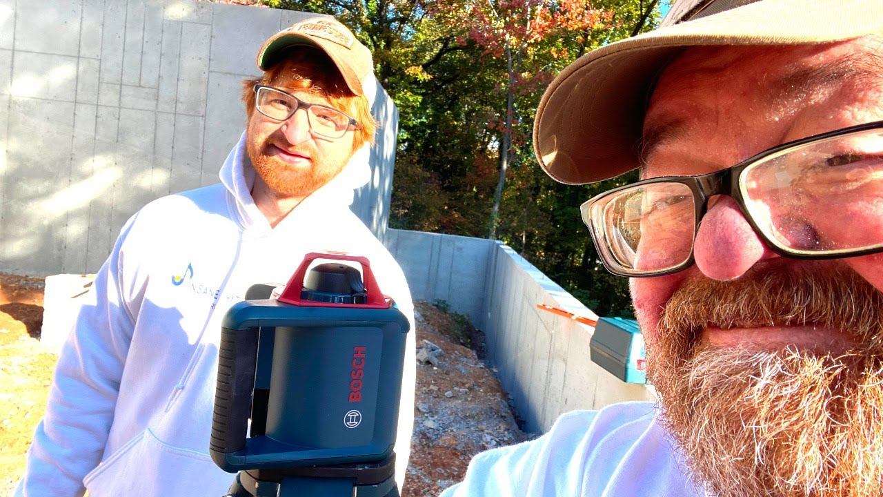 North Chatt Home - Ep 4 - Using Our New Bosch GRL 900 Laser to Mark the Floor on The Concrete Walls смотреть онлайн