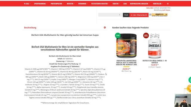 BioTech USA Multivitamin For Men