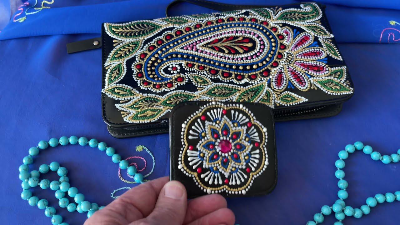 Dot painting of the clutch purse. Точечная роспись кошелька-клатча. смотреть онлайн