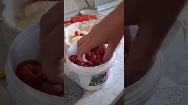 Малиновый Пирог + Слоеное тесто #рецепт #cooking смотреть онлайн