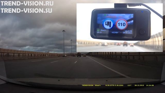 TrendVision TDR 718 GP работа SpeedCAM смотреть онлайн