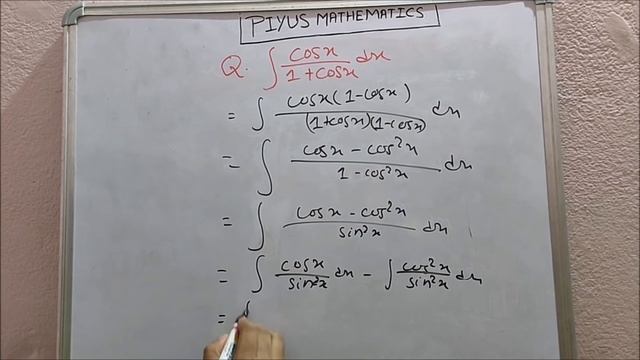 Integration of cosx/1+cosx dx смотреть онлайн