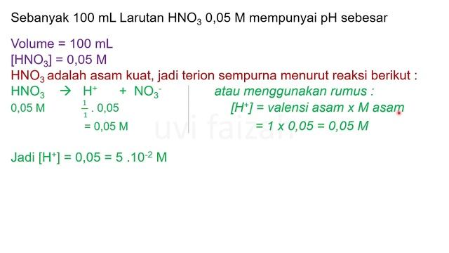 Sebanyak 100 mL Larutan HNO3 0,05 M mempunyai pH sebesar смотреть онлайн
