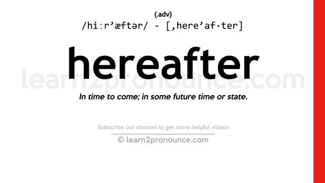 Pronunciation of Hereafter | Definition of Hereafter смотреть онлайн