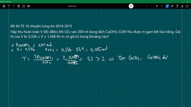 Đề thi TS 10 chuyên Long An Hấp thụ hoàn toàn V (lít) (đktc) khí CO2 vào 200 ml dung dịch Ca(OH)2 смотреть онлайн