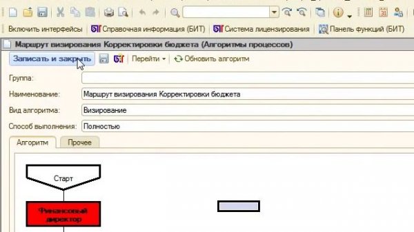 Алгоритмы визирования и изменения статусов в БИТ.ФИНАНС