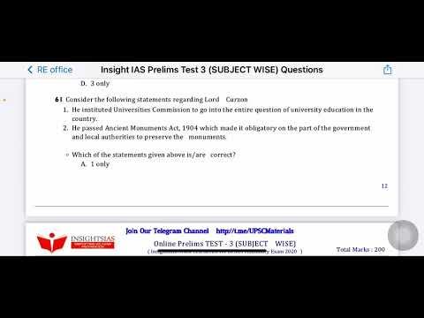 Insight Test series 2021:Test no:3(Questions 61 to 70) смотреть онлайн