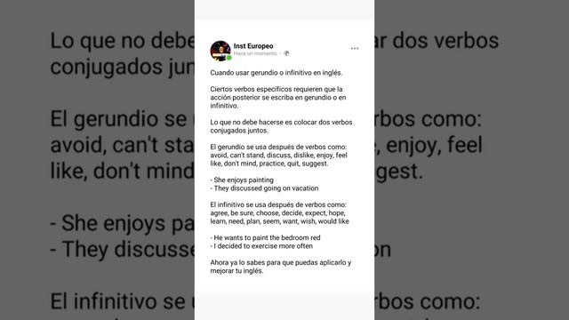 Gerundio e infinitivo en inglés смотреть онлайн