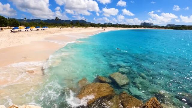 Flying Over the Caribbean： 3 Hours on ALL of St. Maarten's Best Beaches (4K Drone Video) смотреть онлайн