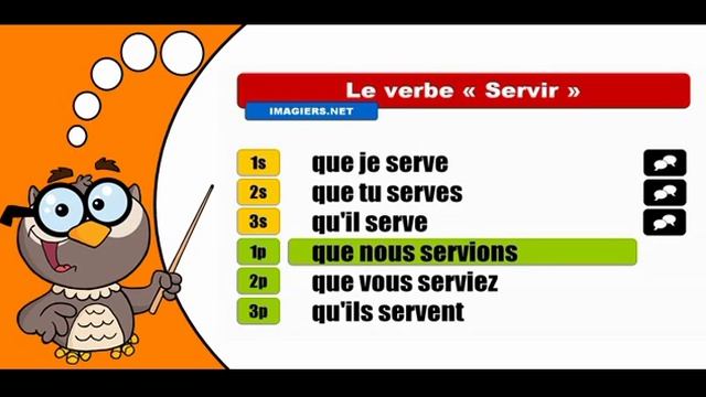 Изучение французского языка сопряжения # Servir # Subjonctif Présent смотреть онлайн