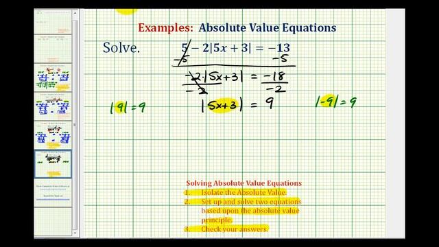 Ex 5: Solving Absolute Value Equations (Requires Isolating Abs. Value) смотреть онлайн