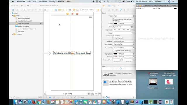 #1-Swift -Creating a label using code and Drag&drop -#Swift- #xcode смотреть онлайн