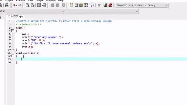 #47 Write a recursive function to print first n even natural numbers. смотреть онлайн