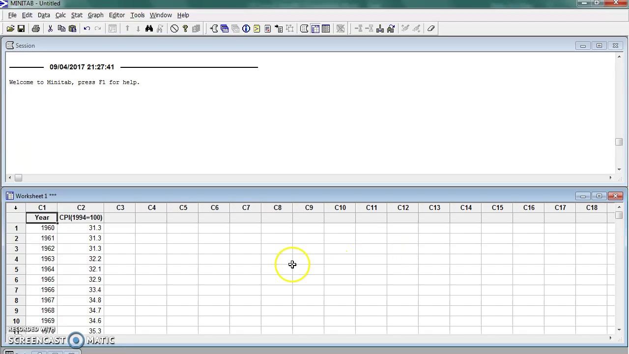 Minitab Lesson 1 - Time Series Plot