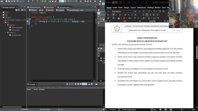 PRAKTIKUM PBO MODUL I "PARADIGMA (PBO) DALAM KEHIDUPAN SEHARI-HARI" a.n Ardi Salman 07352211021 смотреть онлайн