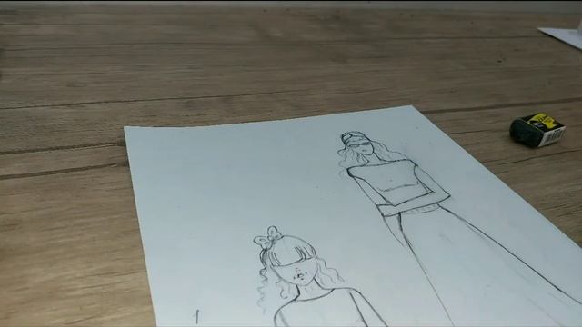 Fashion eskiz - ona va bola modellariga kiyim eskizini chizib va bo‘yaymiz. смотреть онлайн