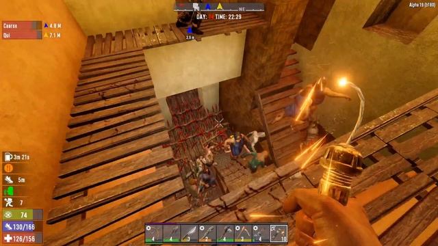 7 Days to die, Crazy horde of zombies, 3 men with tears, laughter and death. смотреть онлайн
