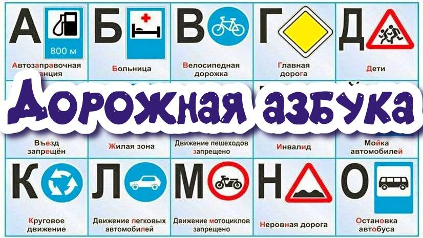 Алфавит / Дорожные знаки / Дорожная азбука / ПДД / Развивающее видео для детей. смотреть онлайн