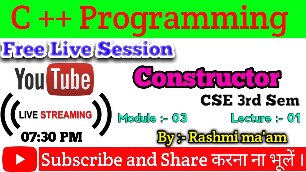 Er. Rashmi sinha Live Stream | C++ Programming | Default Constructor | Parameterized | Copy | AKU смотреть онлайн