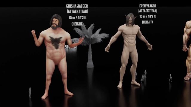 Attack on Titan Size Comparison 3D смотреть онлайн