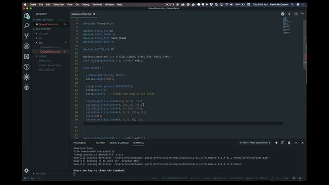 Introduction to using Queues in an RTOS with the Particle Xenon and Adafruit NeoPixel Ring смотреть онлайн