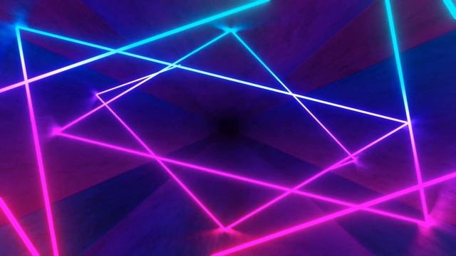 4K Neon Rays Moving and Bouncing in Hexagon Dark Tunnel | Animation Video 4K смотреть онлайн