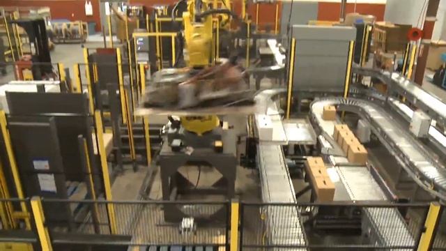 Multi Line Robotic Palletizing System смотреть онлайн