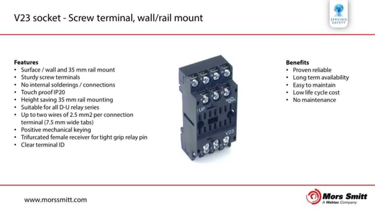 V23 socket - Screw terminal, wall/rail mount смотреть онлайн