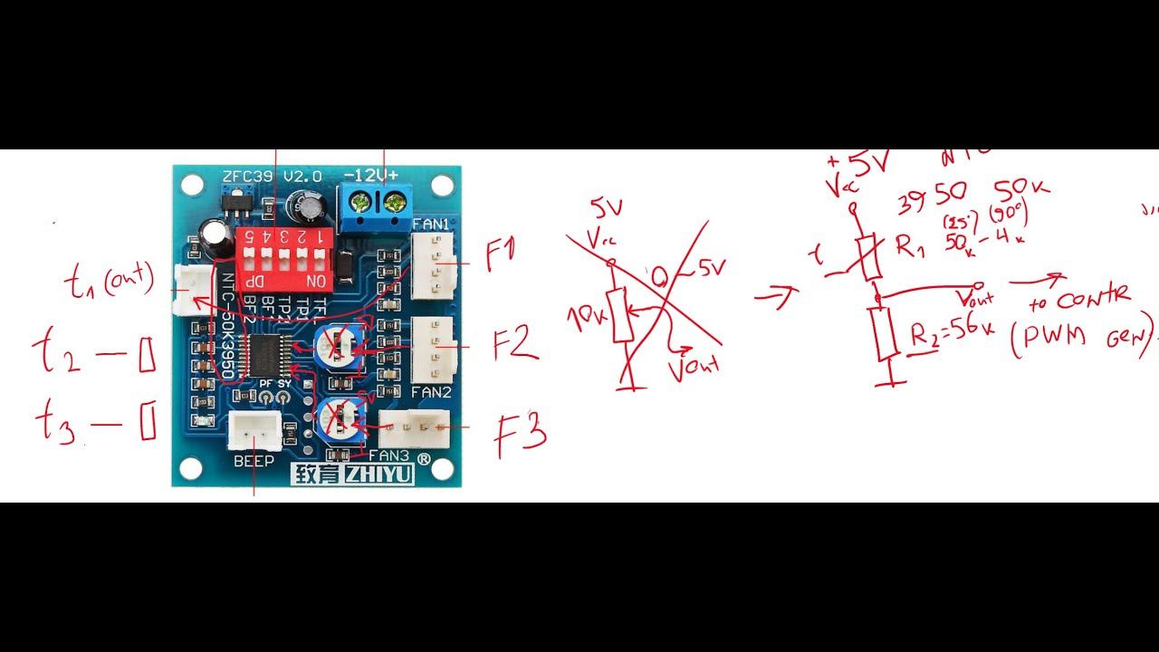 Modifying PC PWM FAN Controller ZFC39 HW-585 ZHIYU - Add two Thermistors upping it to 3 channels. смотреть онлайн