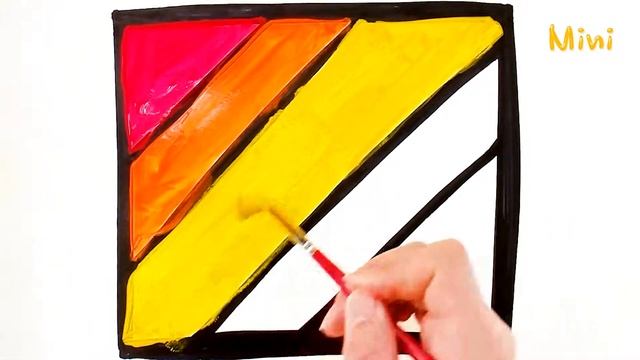 Square Coloring | Shape Coloring | Learn Color | Coloring Page | Mini Art Kids
