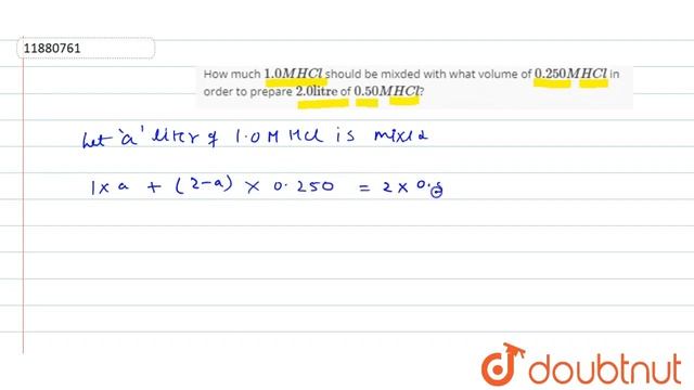 How much `1.0M HCl` should be mixded with what volume of `0.250 M HCl` in order to смотреть онлайн