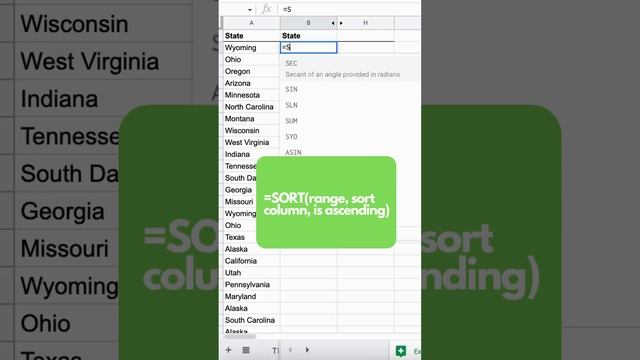 Sort Explained in 26 Seconds Google Sheets Excel 🤯 #googlesheetstips #exceltips #googlesheets смотреть онлайн
