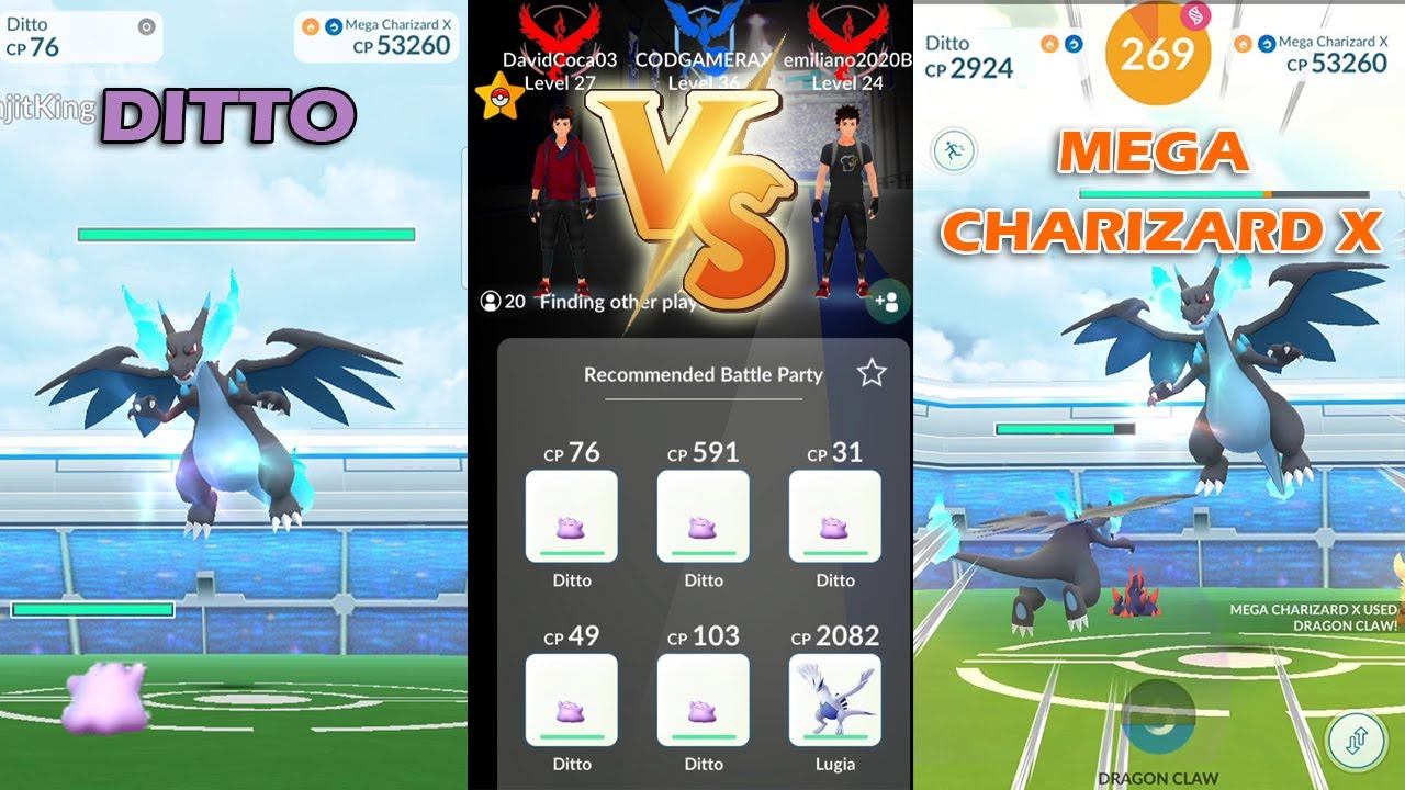 DITTO MEGA EVOLVES INTO MEGA Charizard X in Pokemon Go | Ditto Vs Mega Charizard X Full Battle смотреть онлайн