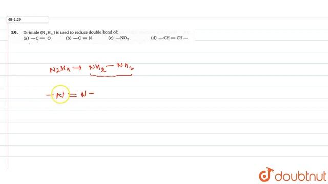 Di-imid`(N_(2)H_(4))` is used to reduce double bond of: смотреть онлайн