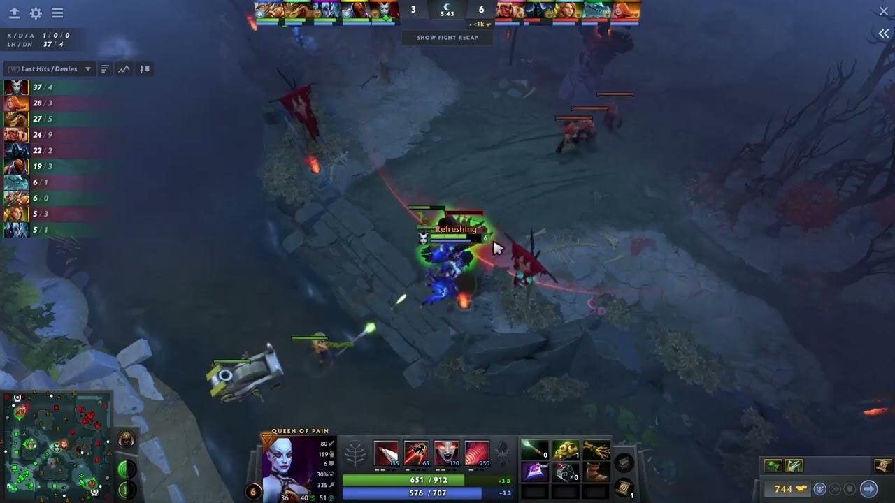 How to lane mid queen of pain (Mira+Collapse (smurf)) vs lina - Dota 2 смотреть онлайн