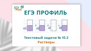 ЕГЭ по математике (профиль). Текстовые задачи №10.2. Растворы