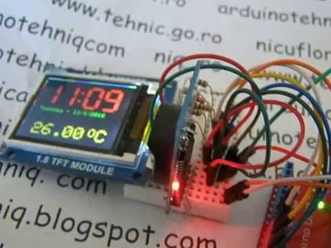 clock with thermometer using DS3231 on 1.8" ST7735 display смотреть онлайн