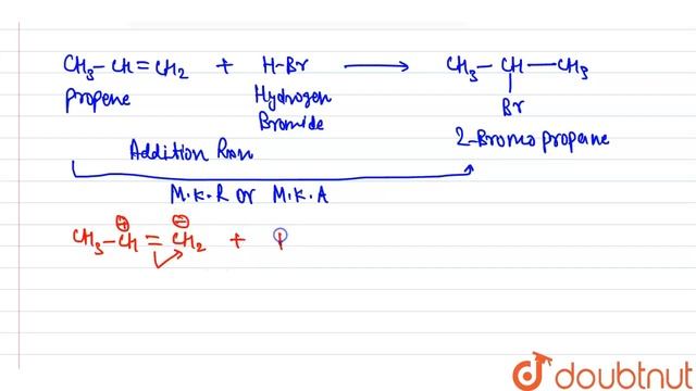 Complete the reaction CH_3CH = CH_2 + HBr to | 12 | HALOALKANES AND HALOARENES | CHEMISTRY | I... смотреть онлайн