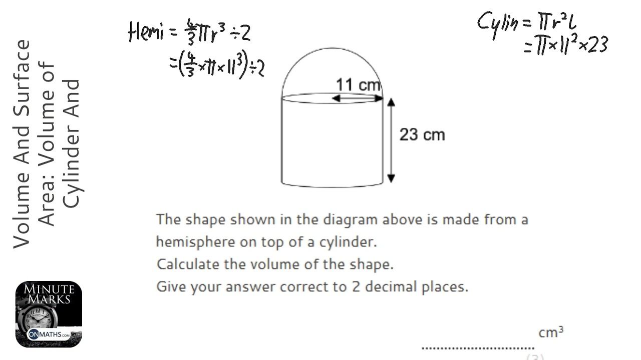 Volume And Surface Area: Volume of Cylinder And Hemisphere (Grade 5) - OnMaths GCSE Maths Revision смотреть онлайн