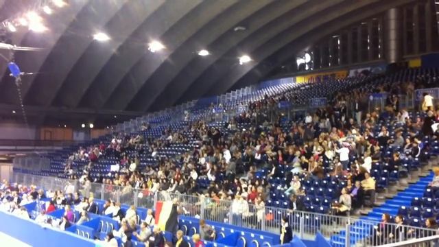 Brian Joubert in the stands at Nice Words after his great SP showing смотреть онлайн