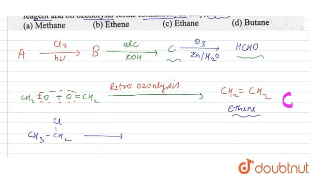 A hydrocarbon (A) on chlorinatio gives (B) ,which on reacting with alcoholic KOH changes into смотреть онлайн
