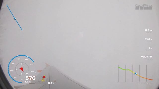 Flight in the clouds with Easyjet airplane & telemetry overlay смотреть онлайн