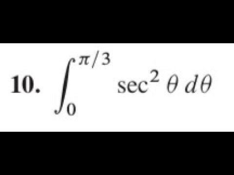 integrate sec^2 theta from x=0 to pi/3 смотреть онлайн