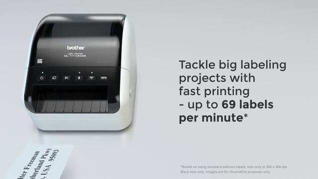 Brother QL-1110NWB Wide Format Network Shipping and Barcode Label Printer смотреть онлайн