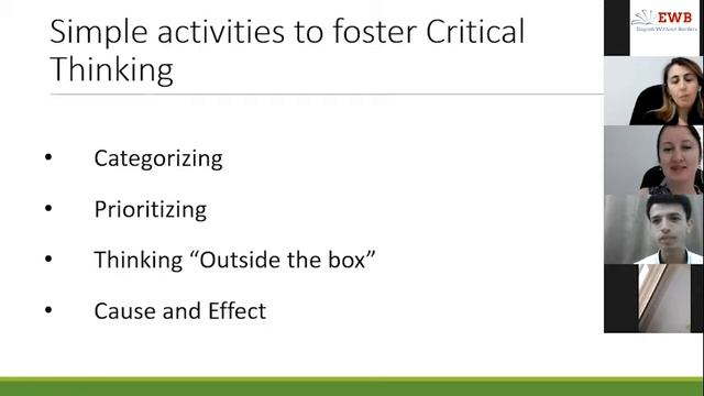 Integrating Critical Thinking In EFL Classroom