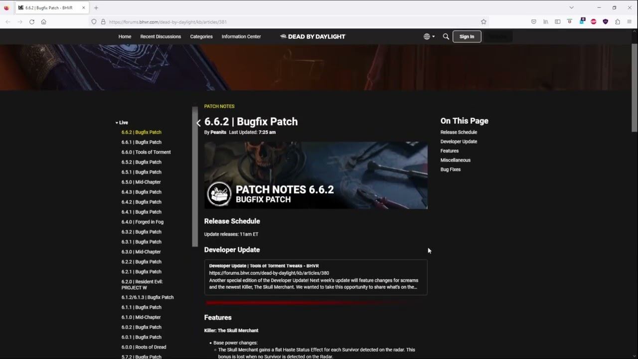 Bugfix Patch 6.6.2 / Dead By Daylight Mid-Chapter Patch Commentary смотреть онлайн