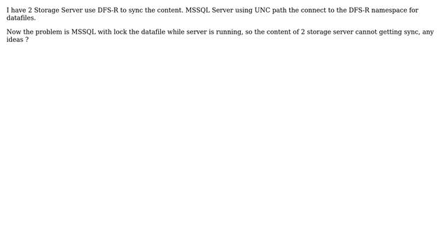 DevOps & SysAdmins: MSSQL Datafile on DFSR смотреть онлайн