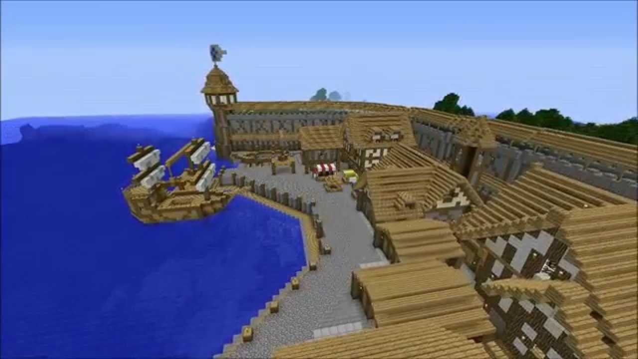 Minecraft Timelapse - Medieval Town - Harbor District - Part 1 смотреть онлайн